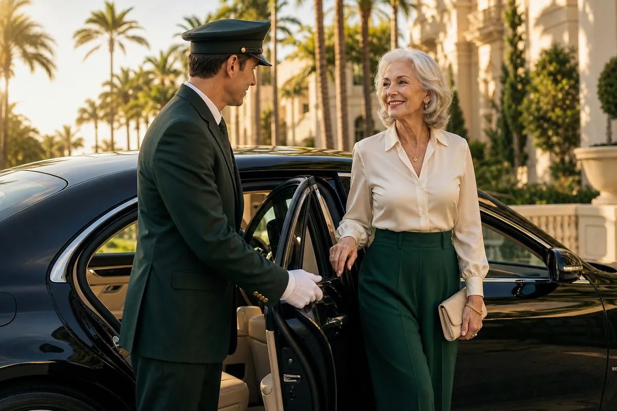 Private driver opening the car door